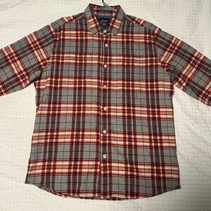 Grey and Orange Patterned Flannel